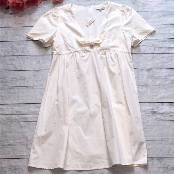 NWT Madewell Tie Front Crepe Fit Flare Mini Dress - Picture 2 of 12